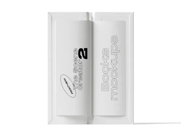 Front View of Vertical Open Book Mockup 1