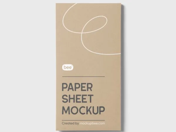 Front View of Vertical Paper Sheet Mockup 1