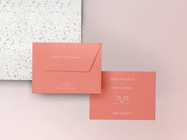 Front View of Wedding Card Envelope Mockup 1