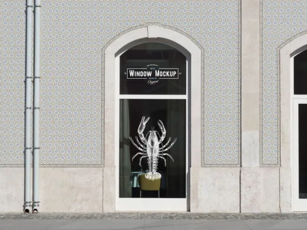 Front View of Window Signage Mockup 1