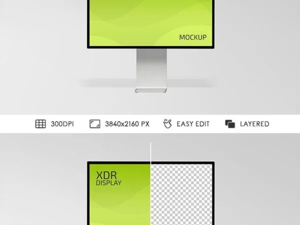 Front View of XDR Display Mockup 1