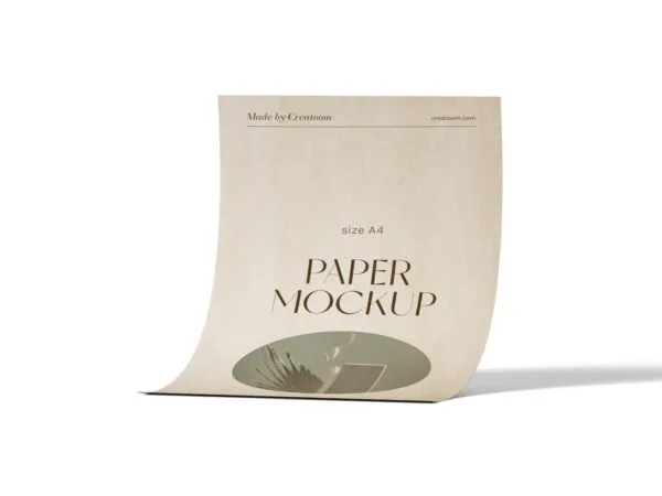 Front View of a A4 Size Folded Paper Mockup 1