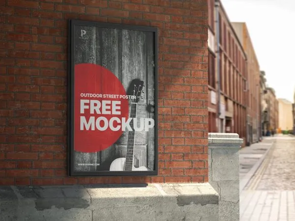 Front View of a Big Urban Framed Poster Mockup 1