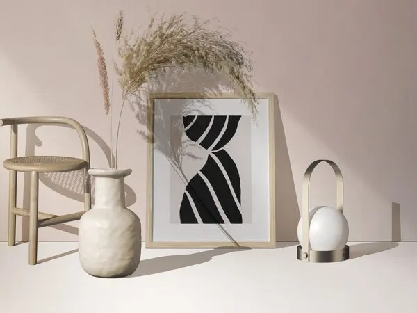 Front View of a Boho Interior Frame Mockup 1