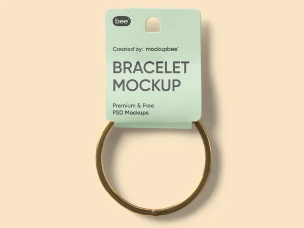Front View of a Bracelet Packaging Tag Mockup 1