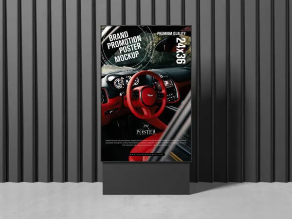 Front View of a Branding Poster Mockup 1
