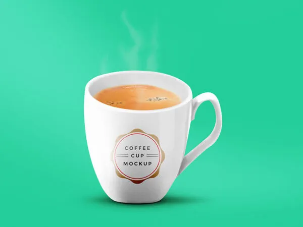 Front View of a Ceramic Coffee Cup Mockup 1