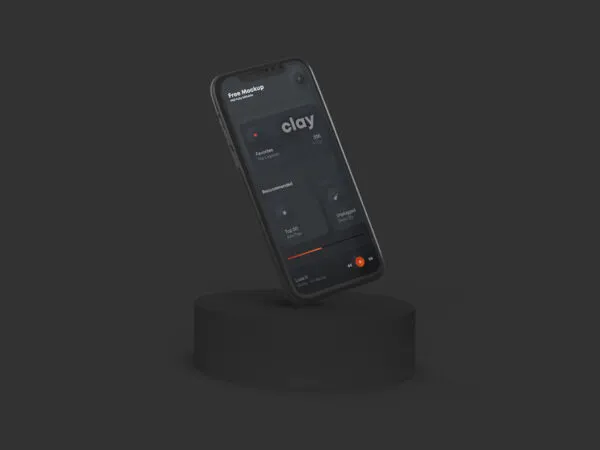 Front View of a Clay Phone Screen Mockup 1
