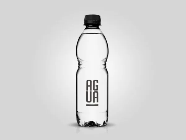 Front View of a Clear Plastic Bottle Mockup 1