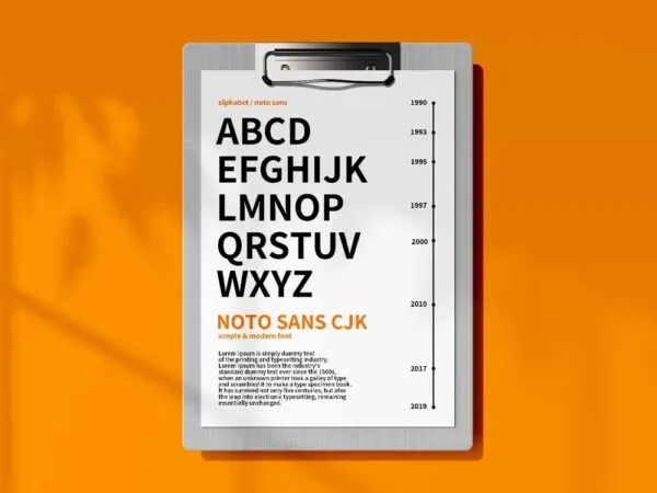 Front View of a Clipboard Mockup with an Overlay Shadow 1