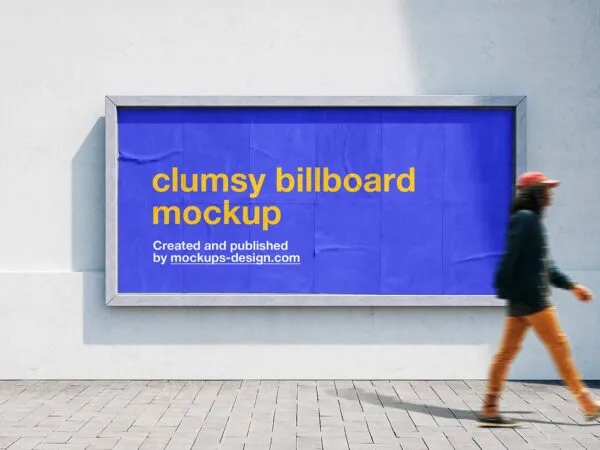 Front View of a Clumsy Paper Billboard Mockup 1