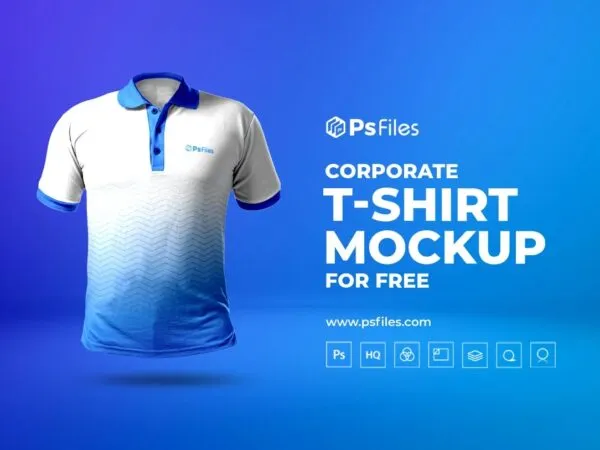 Front View of a Collared T Shirt Mockup 1