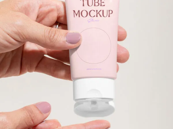 Front View of a Cosmetic Cream Tube Mockup 1