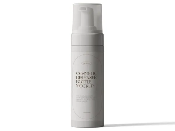 Front View of a Cosmetic Dispenser Bottle Mockup 1