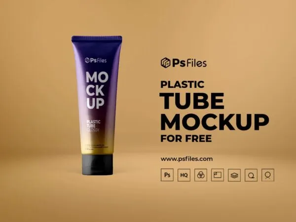 Front View of a Cosmetic Tube Mockup 1