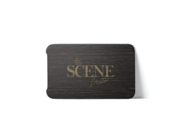 Front View of a Curved Edge Card Holder Mockup 1