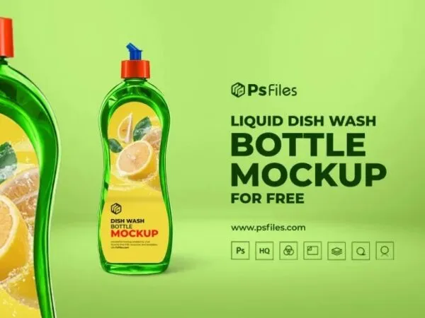 Front View of a Dish Wash Bottle Mockup 1
