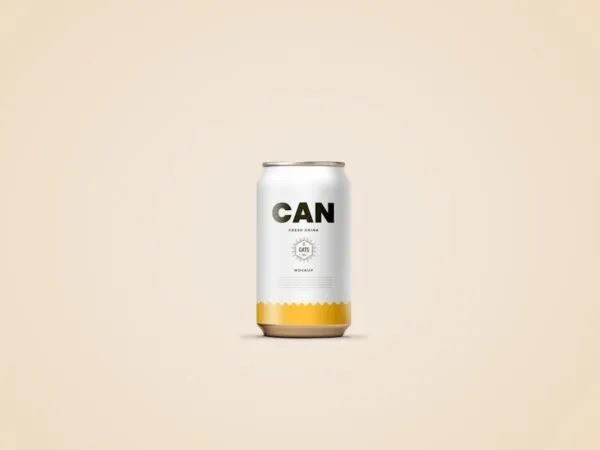 Front View of a Drink Can Mockup 1