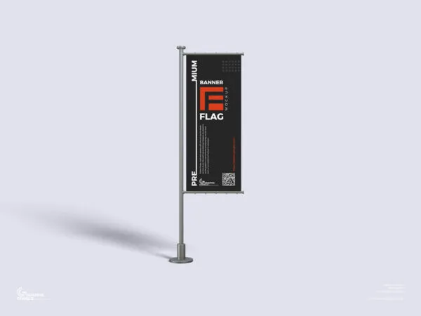Front View of a Flag Banner Mockup 1