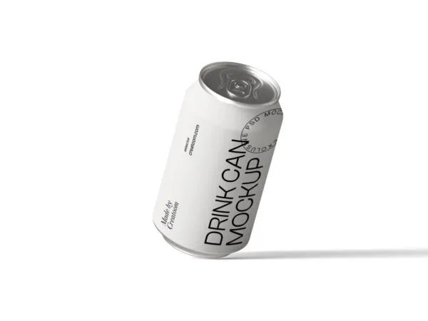 Front View of a Floating Beverage Can Mockup 1