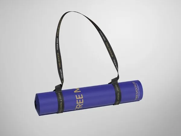 Front View of a Floating Rolled Yoga Mat Mockup 1