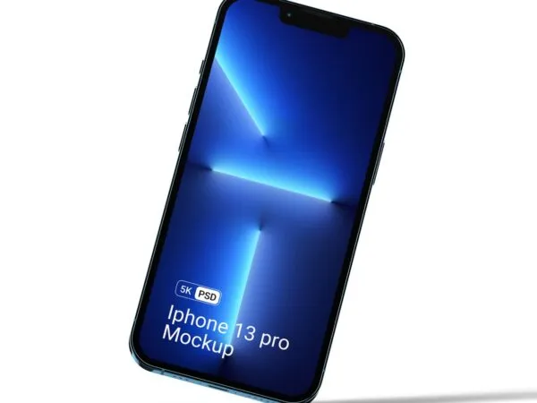 Front View of a Floating iPhone 13 Pro Mockup 1