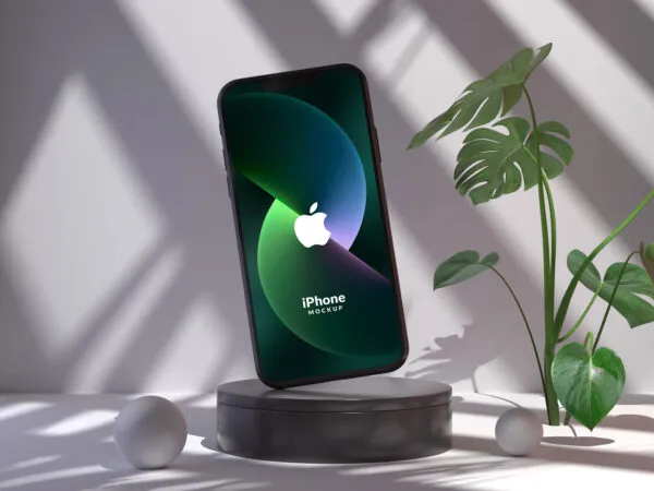 Front View of a Floating iPhone Mockup 1