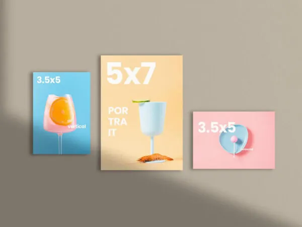 Front View of a Flyer and Two Cards Mockup 1