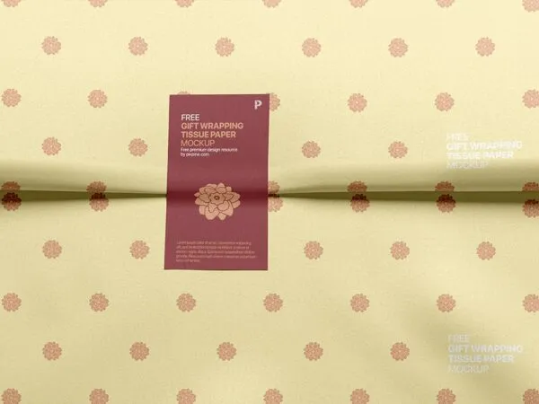 Front View of a Folded Wrapping Tissue Paper Mockup 1