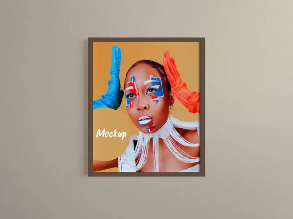 Front View of a Framed Poster Mockup 1