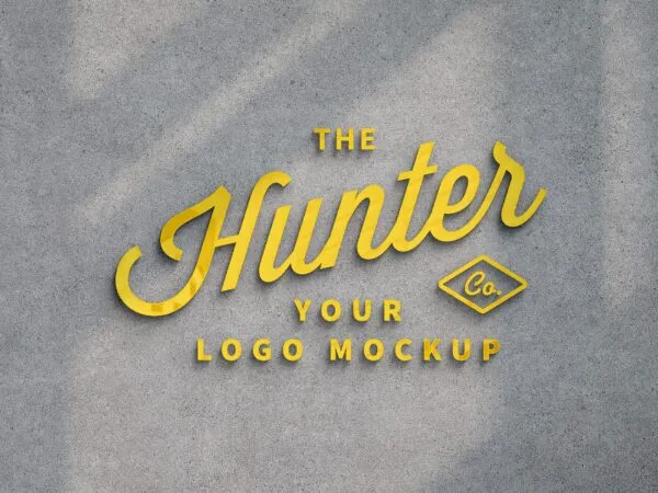 Front View of a Glowing Logo on a Concrete Surface Mockup Text Effect 1