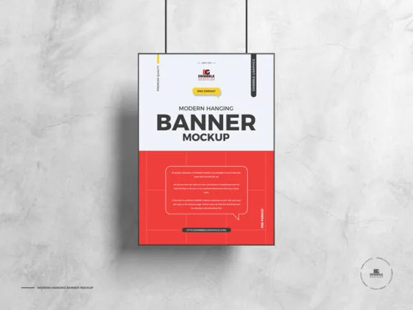 Front View of a Hanging Banner Mockup 1