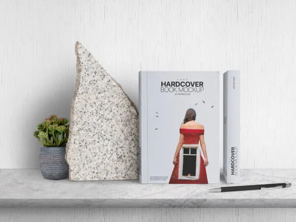 Front View of a Hardcover Book Mockup 1