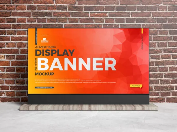 Front View of a Horizontal Banner Mockup 1