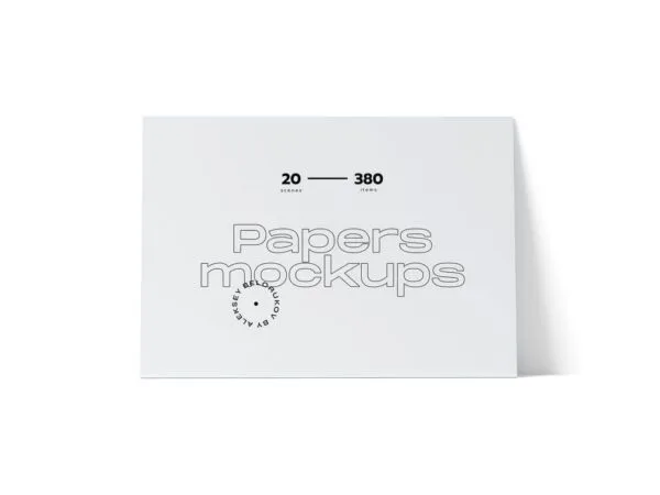 Front View of a Horizontal Paper Mockup 1