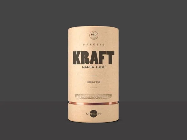 Front View of a Kraft Paper Tube Mockup 1