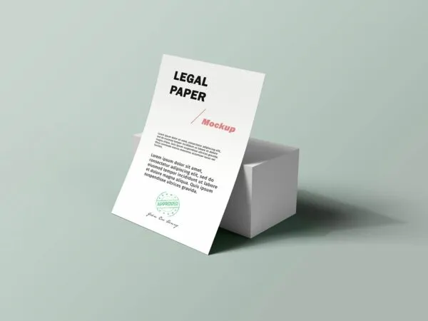 Front View of a Legal A4 Paper Mockup 1