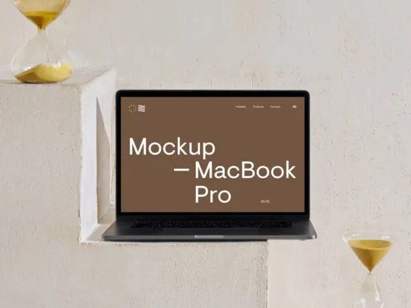 Front View of a MacBook Pro Mockup 1
