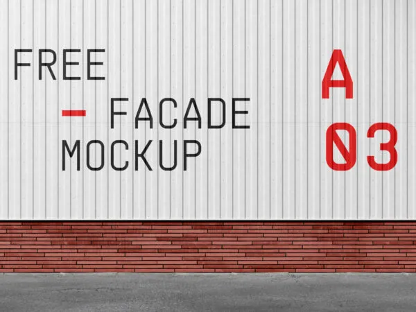 Front View of a Metal Facade Mockup 1
