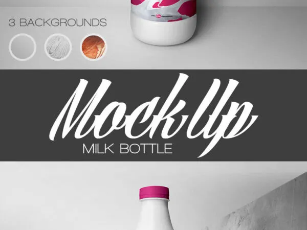 Front View of a Milk Bottle Mockup 1