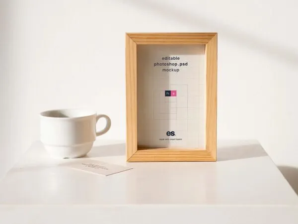 Front View of a Mini Wooden Frame Mockup 1