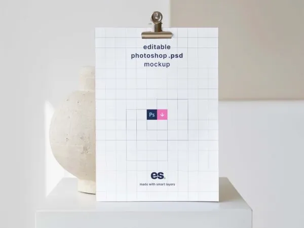 Front View of a Minimal Drawing Board Mockup 1