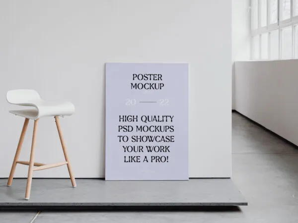 Front View of a Minimal Picture Mockup in Studio 1