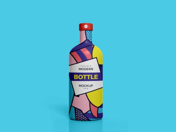 Front View of a Modern Brand Bottle Mockup 1