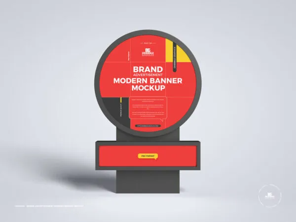 Front View of a Modern Circular Banner Mockup 1