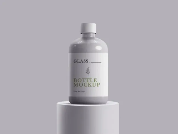 Front View of a Multipurpose Glass Bottle Mockup 1