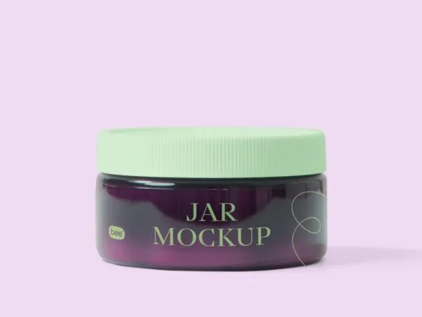 Front View of a Plastic Jar Mockup 1