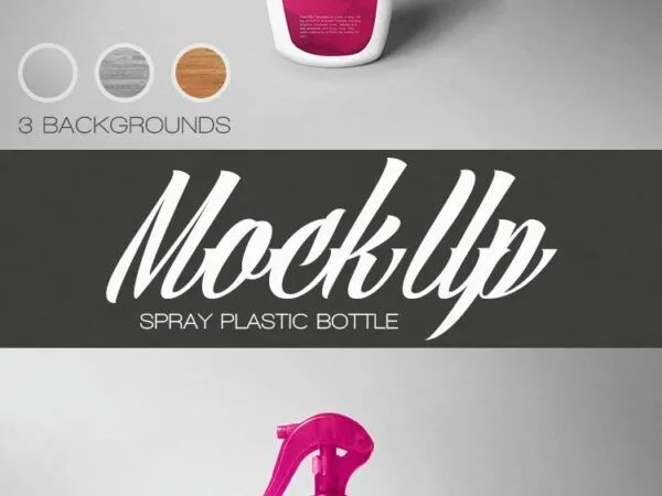 Front View of a Plastic Spray Bottle Mockup 1