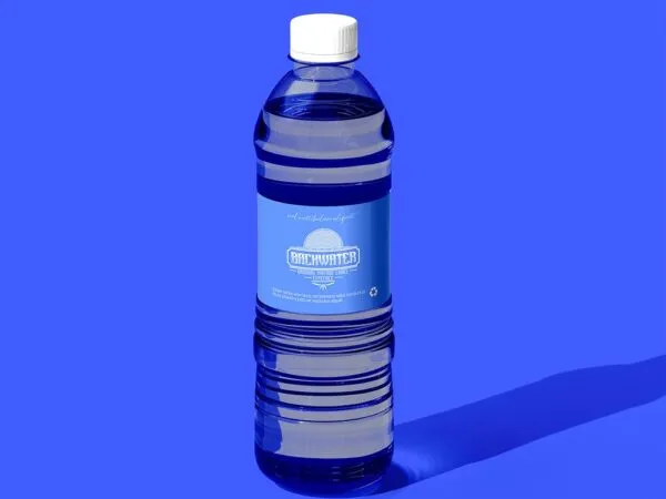 Front View of a Plastic Water Bottle Mockup 1