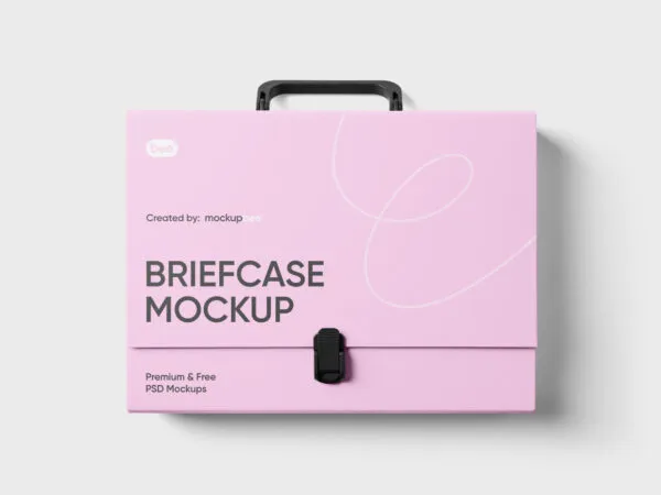 Front View of a Realistic Briefcase Mockup 1